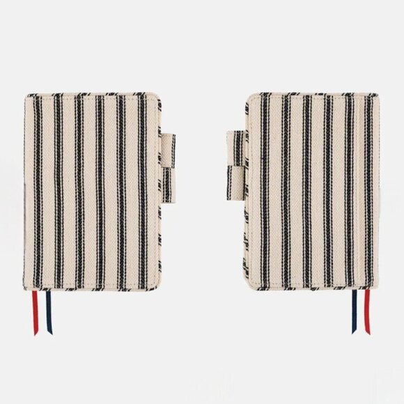 Hobonichi Lined Fabric Herringbone (Ivory x Black) A6 2025 w Uniball Pen - NEW - Picture 11 of 16